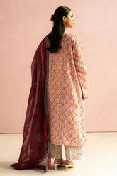 Digital printed Lawn with 4 side printed Lawn Dopatta